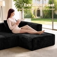 thumbnail image 2 of Meeyar 91" Boneless Modular Sectional Sofa, L-Shaped Corduroy Cloud Couch, No Assembly, for Apartment Living Room, 2 of 8