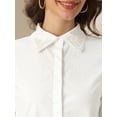 thumbnail image 2 of DARING DIVA Women's Embroidery Collared Work Blouses Tops XS White, 2 of 6