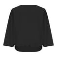 thumbnail image 4 of BLVB Women Blouses Dressy Casual 3/4 Length Sleeve Womens Tops Boat Neck Business Work Tunic Shirts, 4 of 7