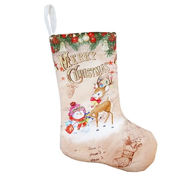 Bolsas de Regalo de Navidad Calcetines Colgantes Artículos Decorativos para Árbol de Navidad Y Decoración Del Hogar, Bolsa de Dulces de Material No Tejido para Niños Regalo de Año Nuevo, Incluye Cuerd