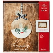Holiday Time Ornament Boxed Christmas Cards, Relaxed Traditional, Premium Cards, Brown with Buffalo Plaid, 5.6" x 7.75", 24 Count
