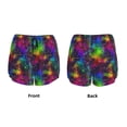 thumbnail image 5 of Picia Bright Universe Pattern Women's 2 in 1 Athletic Running Shorts High Waisted Workout Casual Gym Sweat Shorts with Comfy Liner Zipper Pockets-XX-Large, 5 of 9