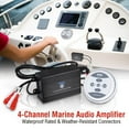 thumbnail image 3 of Pyle PLMRMBT7B Bluetooth 1200 Watt 4 Channel Amp Marine Boat Water ATV Amplifier, 3 of 4