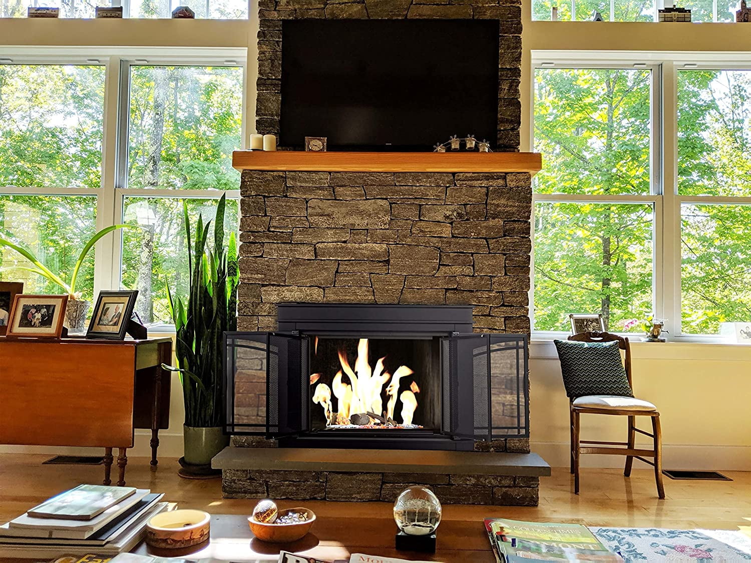 Pleasant Hearth Fenwick Collection Fireplace Glass Door