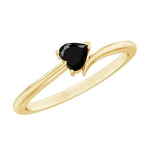 Heart Shape Black Spinel Promise Ring for Women, August Birthstone Ring, 10K Yellow Gold, US 4.50