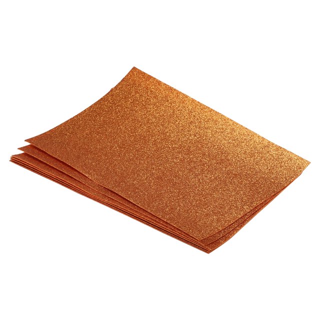 Unique Bargains Soft Felt Sheets Glitter Orange 11.8 x 7.8 Inch 6 Pcs
