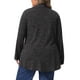 thumbnail image 3 of Cárdigan de punto para mujer de tallas grandes Agnes Orinda, con solapa, de manga larga, abierto por delante, con dobladillo irregular, suéter casual suave 4X gris oscuro, 3 of 6