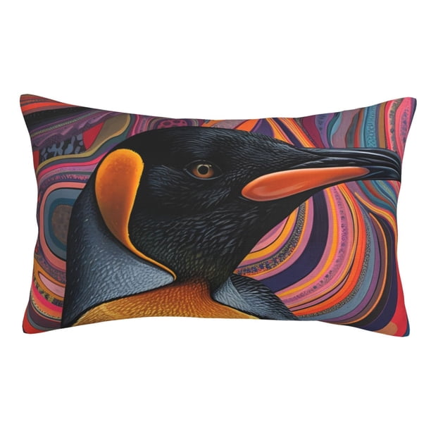 Balery Abstract Pattern Penguin Funda de Cojín Estampada, Regalos para Mujeres, Regalos de Amor para Ella, Regalos para Novia o Esposa, Funda de Almohada-14"x20"