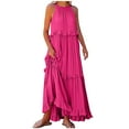 thumbnail image 2 of Dxzfnsa Womens Summer Dresses Casual Loose Pleated Front Tshirt Sleeveless Tank Sundresses with Pockets S-2XL, 2 of 9