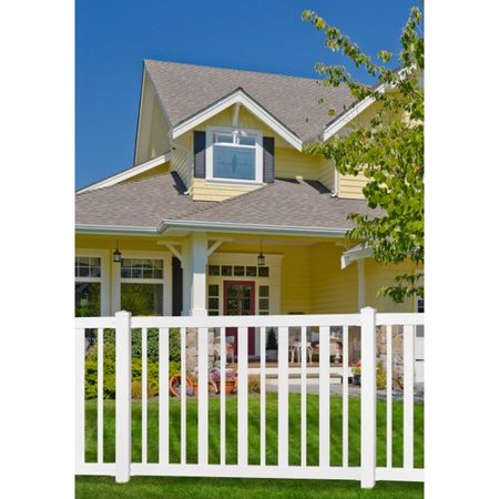 Wam Bam No-Dig Fence 4 ft. x 6 ft. Sturbridge Vinyl Yard and Pool Fence with Post and Steel Pipe Anchor Kit