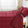 thumbnail image 2 of JML Tufted King Comforter Set 3 Pieces, Jacquard Boho Tufts Bedding Set - All Season Duvet and 2 Pillow Shams Bed Sets, Burgundy, 2 of 9