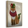thumbnail image 3 of Christmas Holly and Ivy Fox - Framed Gallery Wrapped Holiday Canvas - 25 x 37 - Gold Frame, 3 of 8