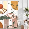thumbnail image 6 of Dznils Boho Shower Curtain with Hooks, Modern Abstract Fabric Bathroom Curtain, 72" x 72", Orange, 6 of 9