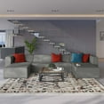 thumbnail image 2 of Modway Mingle Vegan Leather 4-Piece Sofa and 2 Ottomans Set in Gray, 2 of 11