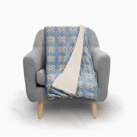 Amrita Sen Sufi Mirror Wool Sherpa Blanket 30x40 Indoor Outdoor Blue Yellow