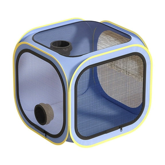 HHBEAUTY Pet Dog Cat Drying Box Waterproof Anti-Hair Flying Portable Foldable Pet Drying Room Pet Hair Dryer Clean Grooming House Dryer Cage for Dog Cat for Small to Medium （Blue）