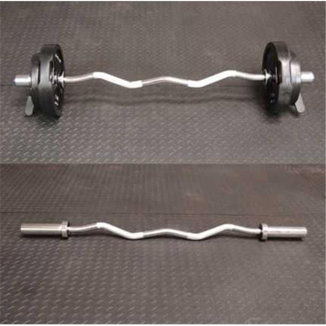 Weider Olympic Curl Bar 310 lb Capacity Partially Knurled Hand Grip Clip Collars 