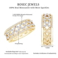 thumbnail image 6 of Rosec Jewels Certified Moissanite Wedding Band for Women (D-VS1 Quality) Wide Floral Band Ring for Bride - with Jewelry Box, 14K Yellow Gold, US 3.50, 6 of 7