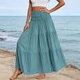 thumbnail image 5 of Vetsdori Women Summer Solid Color Casual Long Skirt With High Waist And Flowing Long Skirt And Half Skirt, 5 of 6