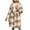 Khaki, variant on Womens Wool Blend Long Jacket with Pockets Classic Plaid Pattern Notch Laple Collar Winter Trench Coat Mid-length (XL, Khaki)