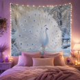 thumbnail image 2 of White Peacock in Snowy Forest, Serene Illustration for Nature Lovers, Winter Garden Wall Decor, Christmas Gift Tapestry Wall Hanging for Bedroom and Living Room, 2 of 7