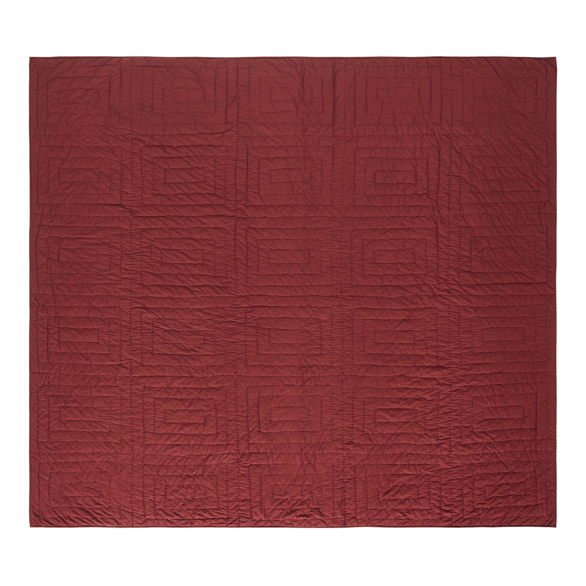 VHC Brands Quilt King, Cotton Quilt, Country Bedding, Connell Collection, Size - 97x106, Burgundy