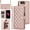 Pink, variant on TECH CIRCLE Folio Faux Leather Case for iPhone 8 Plus & iPhone 7 Plus (5.5") 2017 - Protective Phone Case, Built-in Stand & Card Slots & Wrist Strap & Button Closure, Lightweight Portable Cover, White