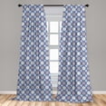thumbnail image 5 of Ambesonne Floral Curtains, Checkered Flowers Leaves Art, Pair of 28"x95", Blue Violet Grey Pink, 5 of 5
