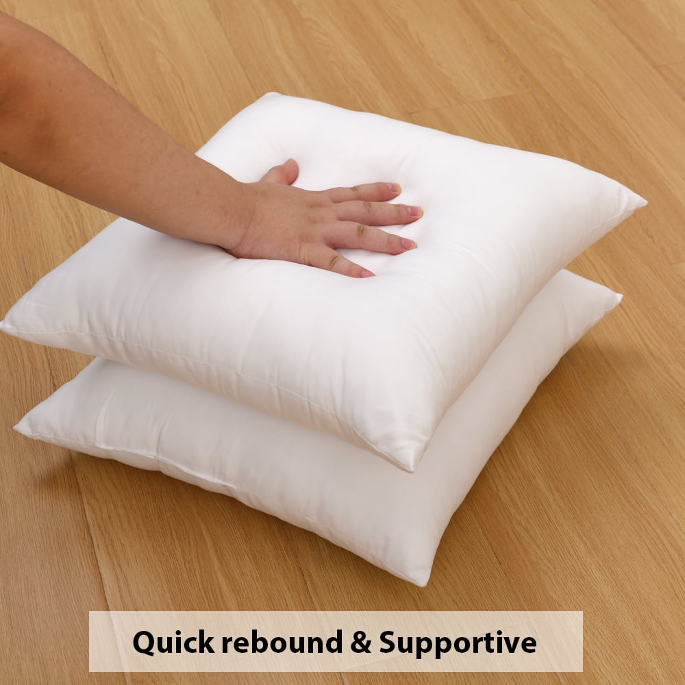 XWZO White Throw Pillow Inserts for Sofa, 18x18 Square Decorative Indoor Fluffy Pillow Stuffer, Plump Couch Cushion Pillow Stuffing 2 Pieces