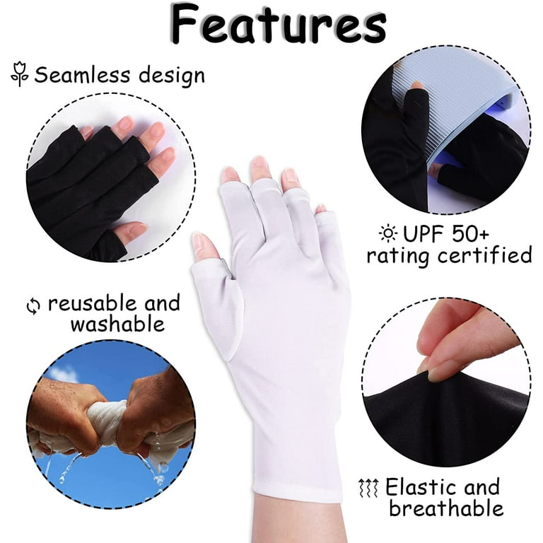 UV Glove for Gel Nail Lamp Professional Gel Manicures Gloves Fingerless  Anti UV Glove Protect Hands from Nail Dryer 