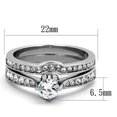 thumbnail image 2 of Women's Stainless Steel High polished CZ Clear 4.40(g) Engagement Ring, 2 of 4