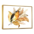 thumbnail image 3 of Designart 'Autumn Flowers and Robin Bird' Traditional Framed Canvas Wall Art Print, 3 of 5