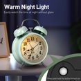 thumbnail image 3 of Super Loud Alarm Clock for Heavy Sleepers, 4 inches Twin Bell Alarm Clock with Backlight, Silent Non-Ticking & Luminous dial, Digital Alarm Clocks for Kids, Adults, Bedrooms(Green), 3 of 8