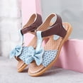 thumbnail image 5 of JINMGG Clearance Items Children Girls Sandals Princess Bowknot Flat Bottom Color Blocking Beach Shoes, 5 of 9