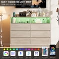 thumbnail image 4 of Kselythan Dresser for Bedroom with 6 Drawers, Modern Chest Featuring LED Lights and Charging Station, Spacious Storage Cabinet for Living Room or Hallway, 4 of 8