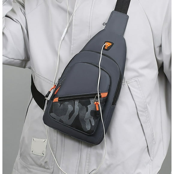 Sac Banane Ajustable pour Course Randonnée Cyclisme - 11.81x6.29x1.96 Po Sac à Bandoulière en Tissu Oxford avec Trou pour Écouteurs et 4 Poches - Gris Akmoler / 100 % Polyester, Gris
