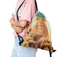 thumbnail image 2 of El Arca y el Cerdo Hormiguero Mochila de Cuerdas para Deportes y Gimnasio, Bolsa de Cuerdas Resistente al Agua, Bolsa Cinch, 30×40cm, 2 of 6