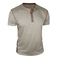 thumbnail image 5 of Dresfit Mens Henley Shirts Short Sleeve Button Down Tennis T Shirts Solid Cotton Basic Business Tops Relaxed Fit Big and Tall Tees Gray XL, 5 of 5