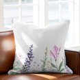 thumbnail image 2 of Spring Lavender Throw Pillow Cover Idyllic Watercolor Purple Flowers Cotton Linen Cushion Cover Throw Pillow Case with Invisible Zipper for Couch Sofa Bed Chair Car 26x26 Inch, 2 of 9
