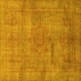 thumbnail image 1 of Ahgly Company Machine Washable Indoor Square Abstract Yellow Modern Area Rugs, 7' Square, 1 of 4