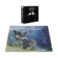 thumbnail image 5 of Ambesonne Sea Animals Jigsaw Puzzle, Playful Sea Lions, Heirloom-Quality Fun Activity for Family Durable Cardboard, 1000 pcs, Navy Blue Lime, 5 of 5