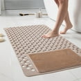 thumbnail image 5 of Littleplum Non Slip Square Shower Mat with Suction Cups and Drain Holes Machine Washable PVC Bath Mat 26x16 Inches Anti Slip Bathroom Rug for Shower and Bathtub,1 Pcs，Khaki, 5 of 6