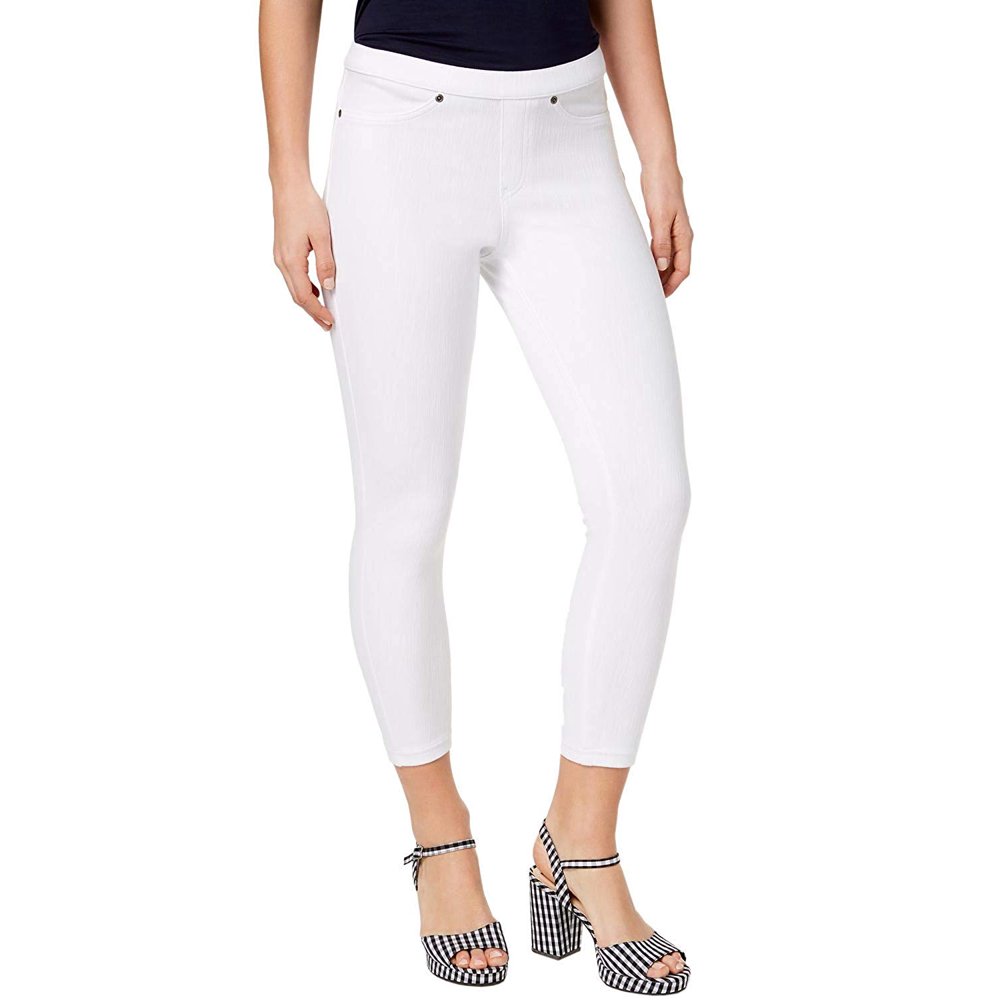 Hue Hue Women's Original Denim Capri Leggings (White, Small