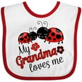 thumbnail image 3 of Inktastic My Grandma Loves Me with Cute Ladybugs Boys or Girls Baby Bib, 3 of 4