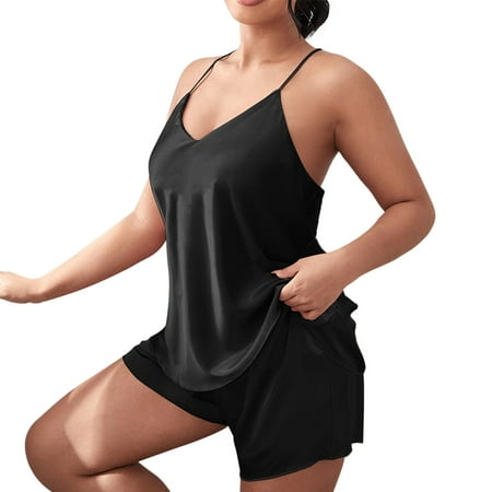 

Womens Pajamas Gown Lingerie Satin Lingerie Slips Sleep Slips Pajama Women s Sleepwear Black XXXXL