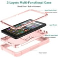 thumbnail image 3 of Dteck Case for Kindle Fire HD8/HD8 Plus (12th Generation 2022) 8 inch,Heavy Duty 3-Layer Rugged Silicone+Plastic Case Shockproof Kickstand Cover,Rosegold, 3 of 8