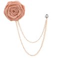thumbnail image 2 of Hyasfey Lapel Pin Korean Style Cloth Art Glitter Rhinestone Hand-made Rose Tassel Chain Wedding Brooch for Celebrations, 2 of 8