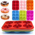 thumbnail image 4 of Molde de silicona para donas, molde de silicona de 6 cavidades para pasteles, galletas, bagels, muffins (azul) JAMW Sencillez, 4 of 5