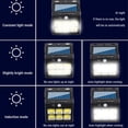 thumbnail image 4 of Luz de pared solar para exteriores | Sensor de movimiento con 3 modos | 6 LED COB súper brillantes | IP54 a prueba de agua | Lámpara de seguridad con energía solar | Fácil instalación | Material ABS, 4 of 9