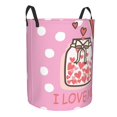 thumbnail image 3 of YFYANG Waterproof Laundry Hamper, Pink Heart Pattern Laundry Basket Oxford Fabric with Handle Foldable, M, 3 of 8